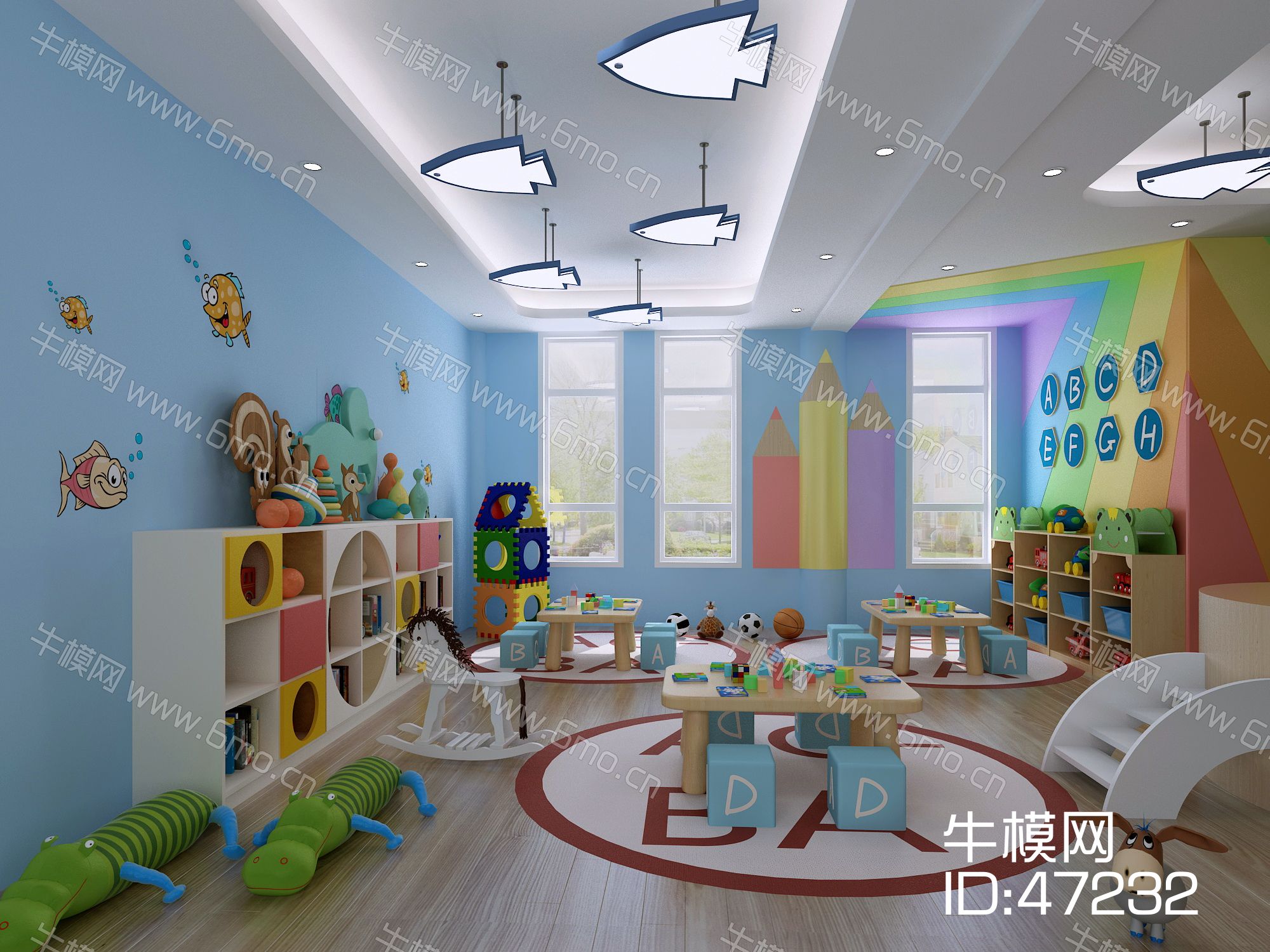 現代幼兒園3D模型 創意、功能與教育融合的藝術